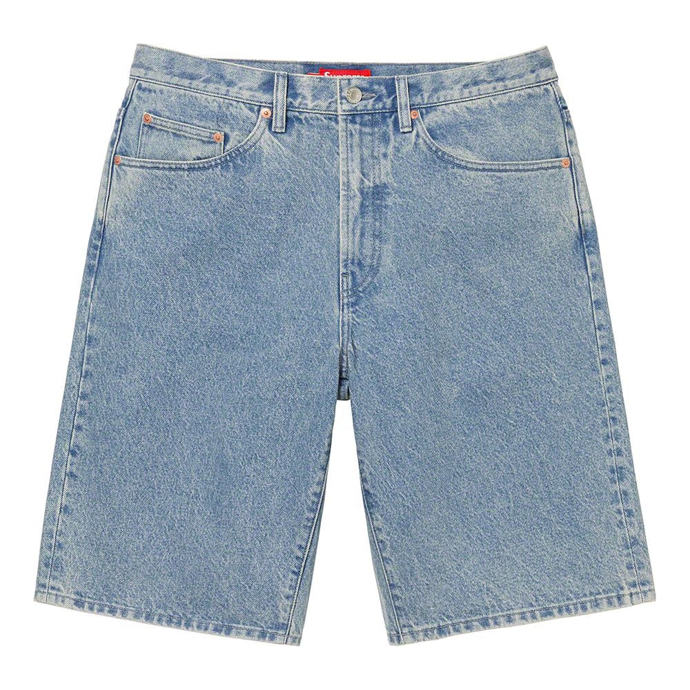 supreme baggy denim short Washed Blue