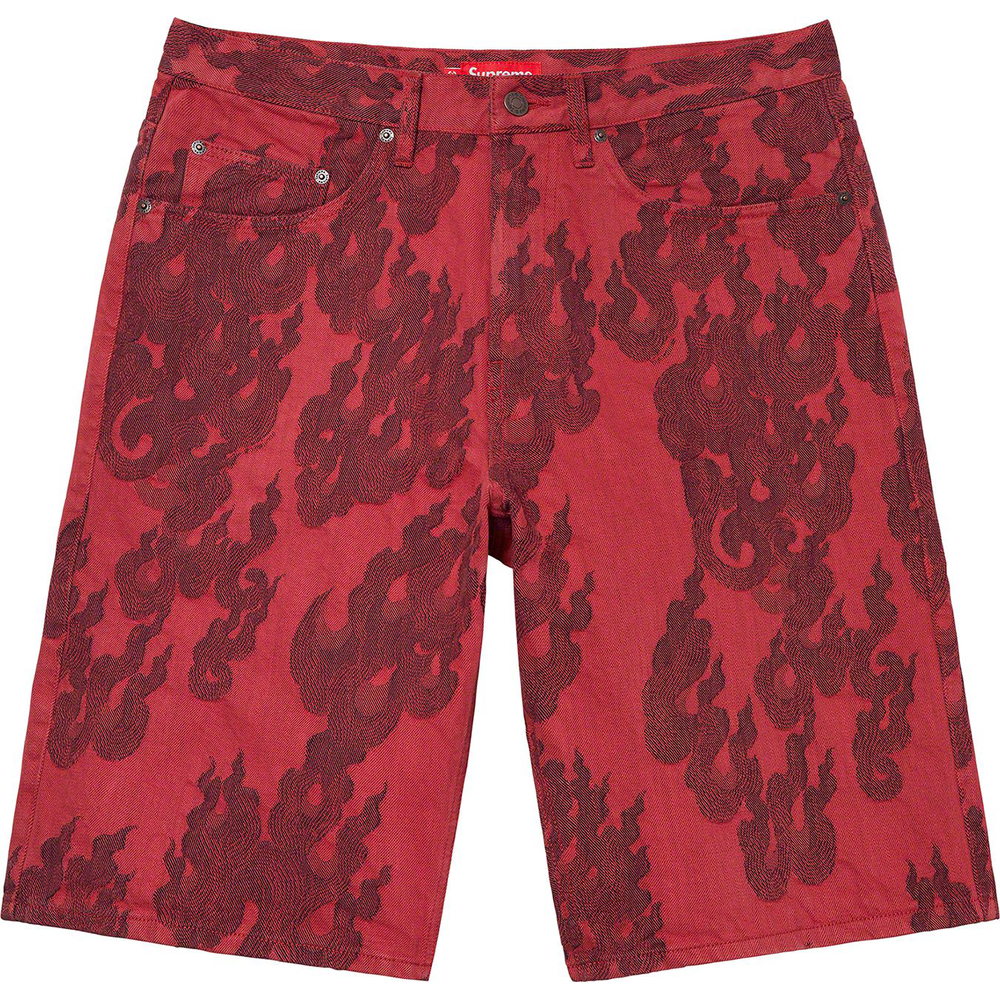 Details on Flames Jacquard Baggy Denim Short [hidden] from spring summer
                                                    2023 (Price is $148)