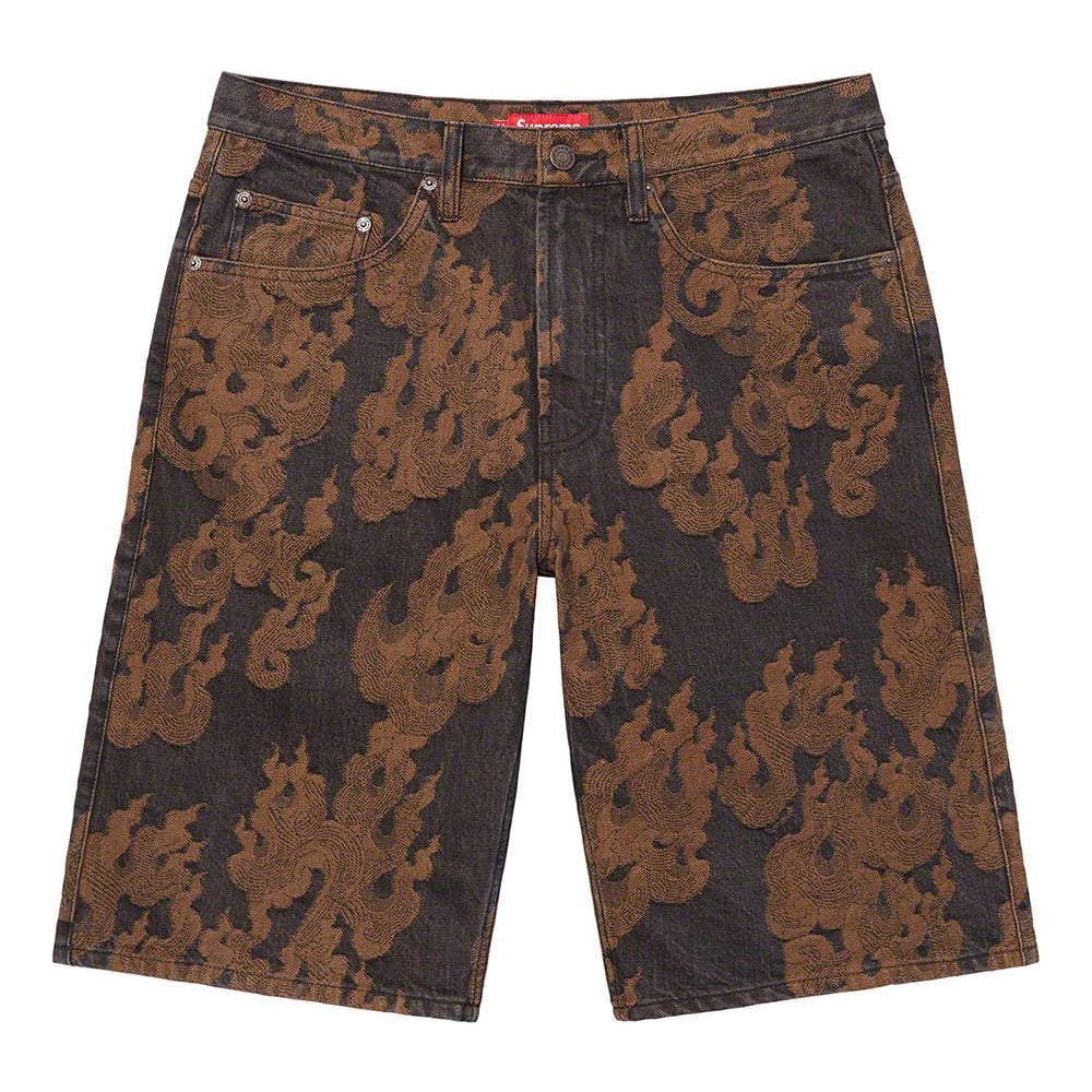 Details on Flames Jacquard Baggy Denim Short [hidden] from spring summer
                                                    2023 (Price is $148)