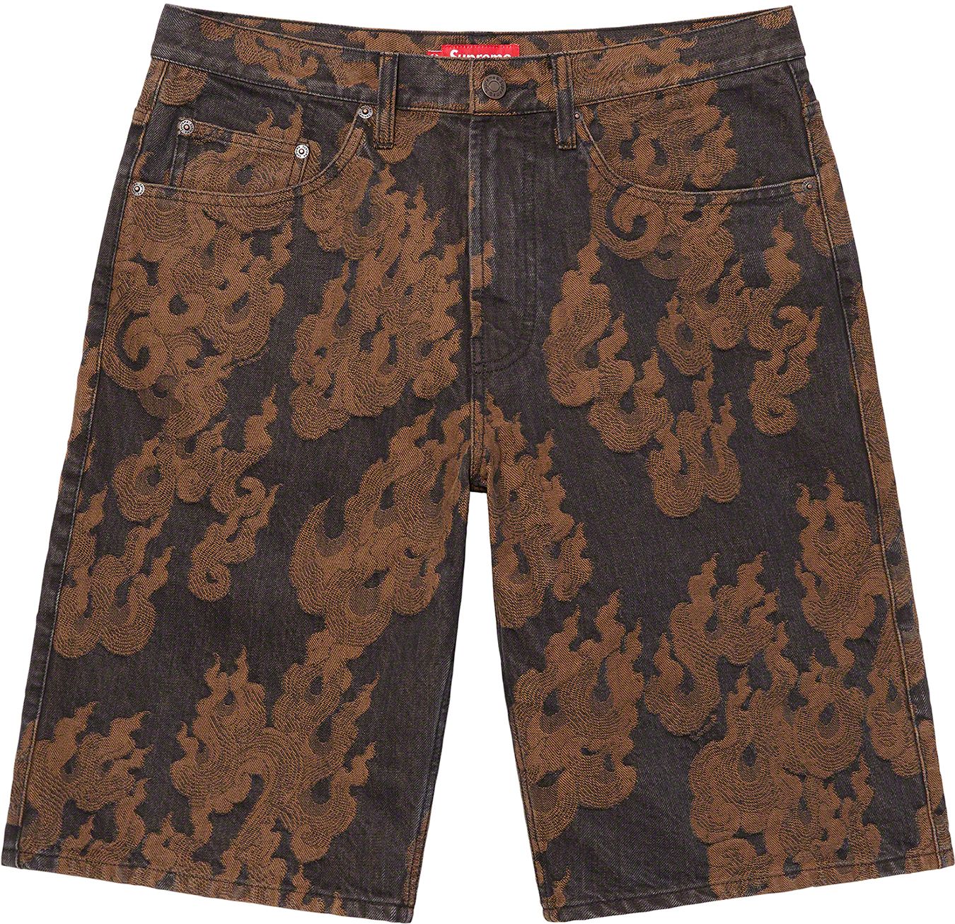 Flames Jacquard Baggy Denim Short - spring summer 2023 - Supreme