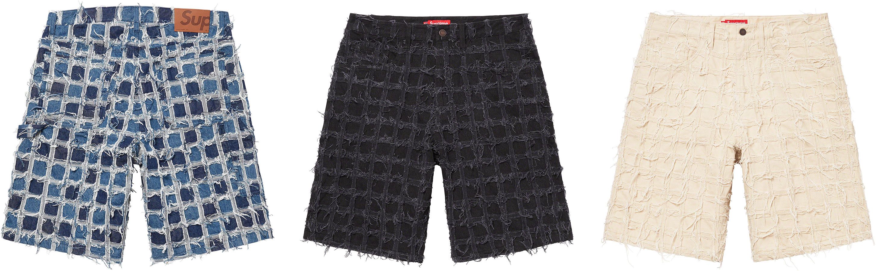 Frayed Patchwork Baggy Denim Short - spring summer 2023 - Supreme