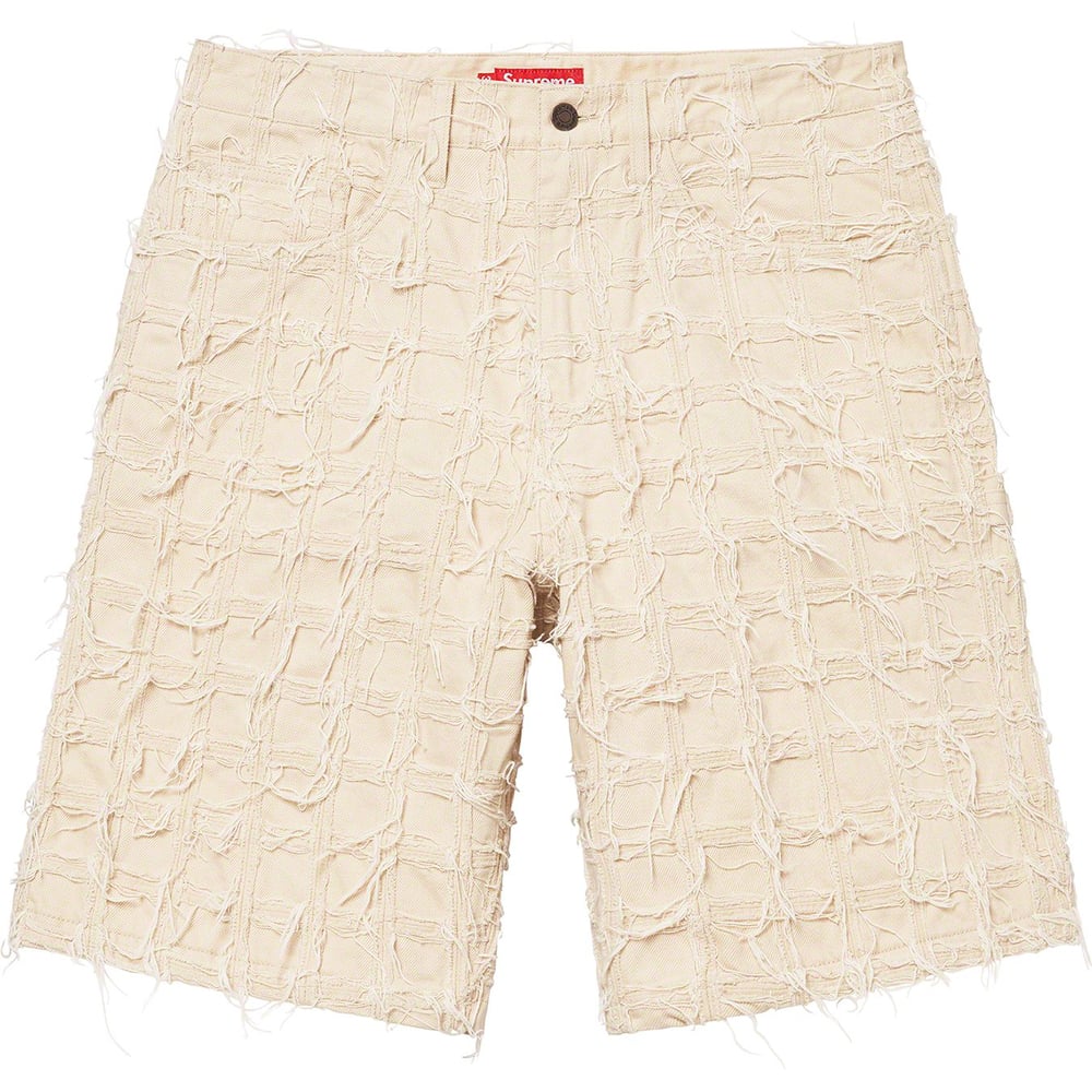 Details on Frayed Patchwork Baggy Denim Short [hidden] from spring summer
                                                    2023 (Price is $288)