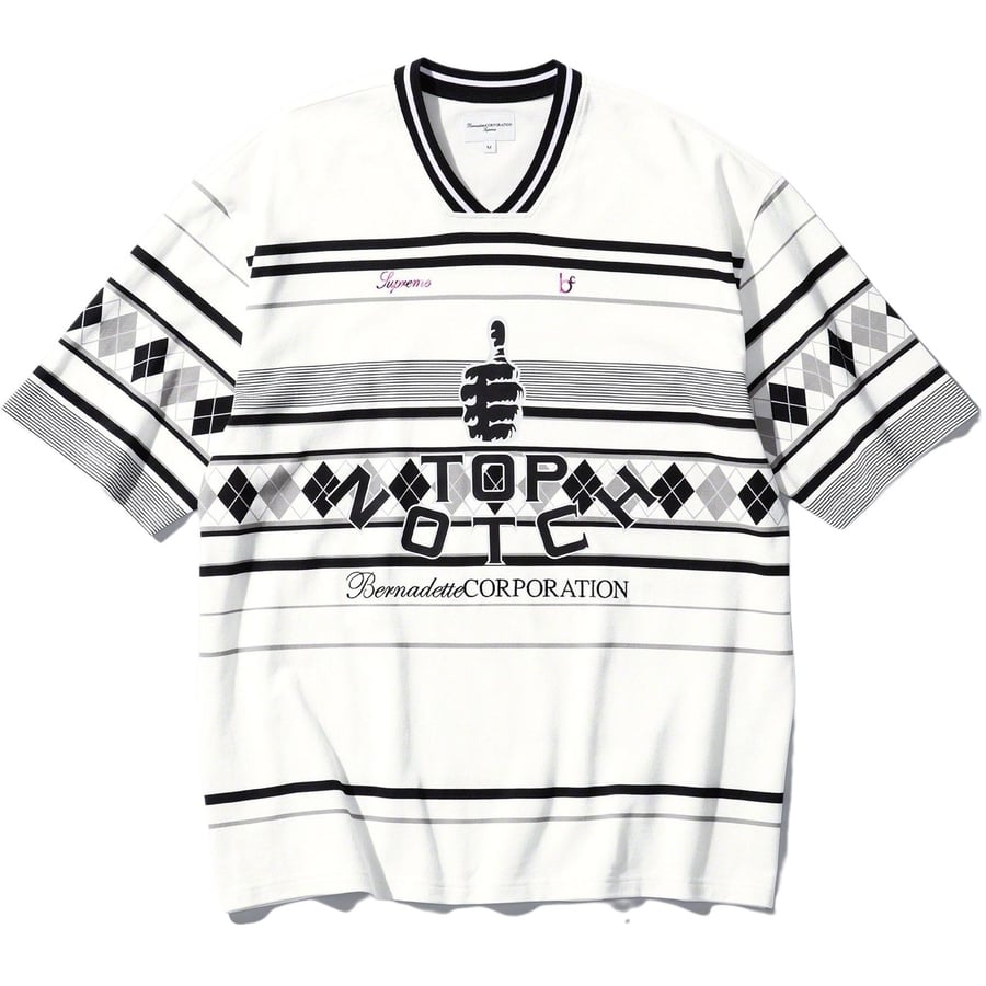 Details on Supreme Bernadette Corporation Pique Soccer Top  from spring summer
                                                    2023 (Price is $118)