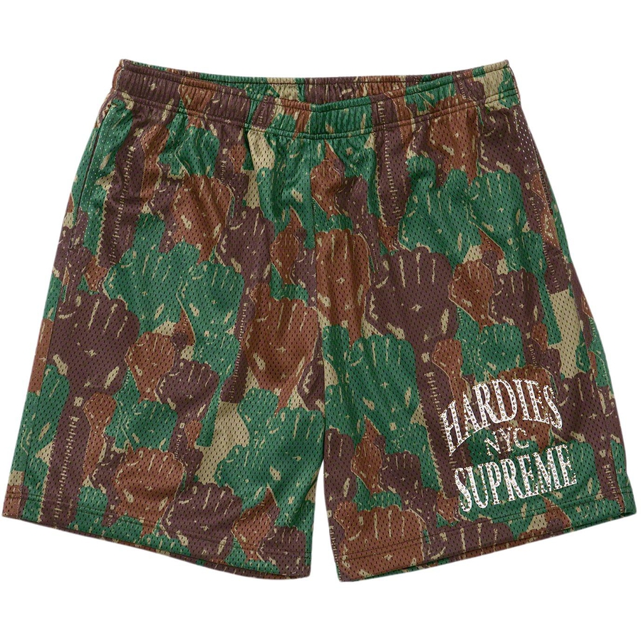 Details on Supreme Hardies Camo Basketball Short  from spring summer
                                                    2023 (Price is $118)
