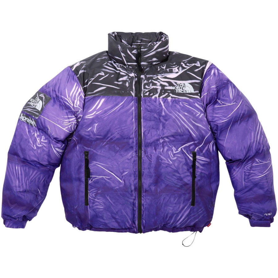 Details on Supreme The North Face Trompe L’oeil Printed Nuptse Jacket  from spring summer
                                                    2023 (Price is $398)