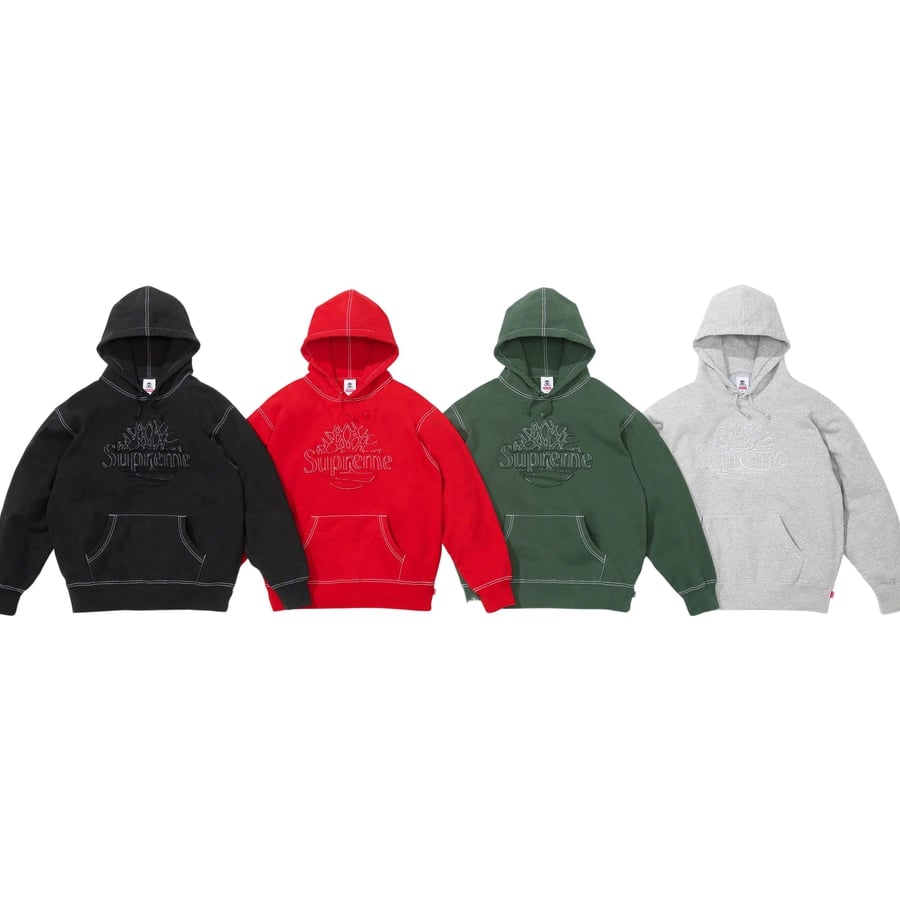 Details on Supreme Timberland Hooded Sweatshirt from spring summer
                                            2023 (Price is $158)