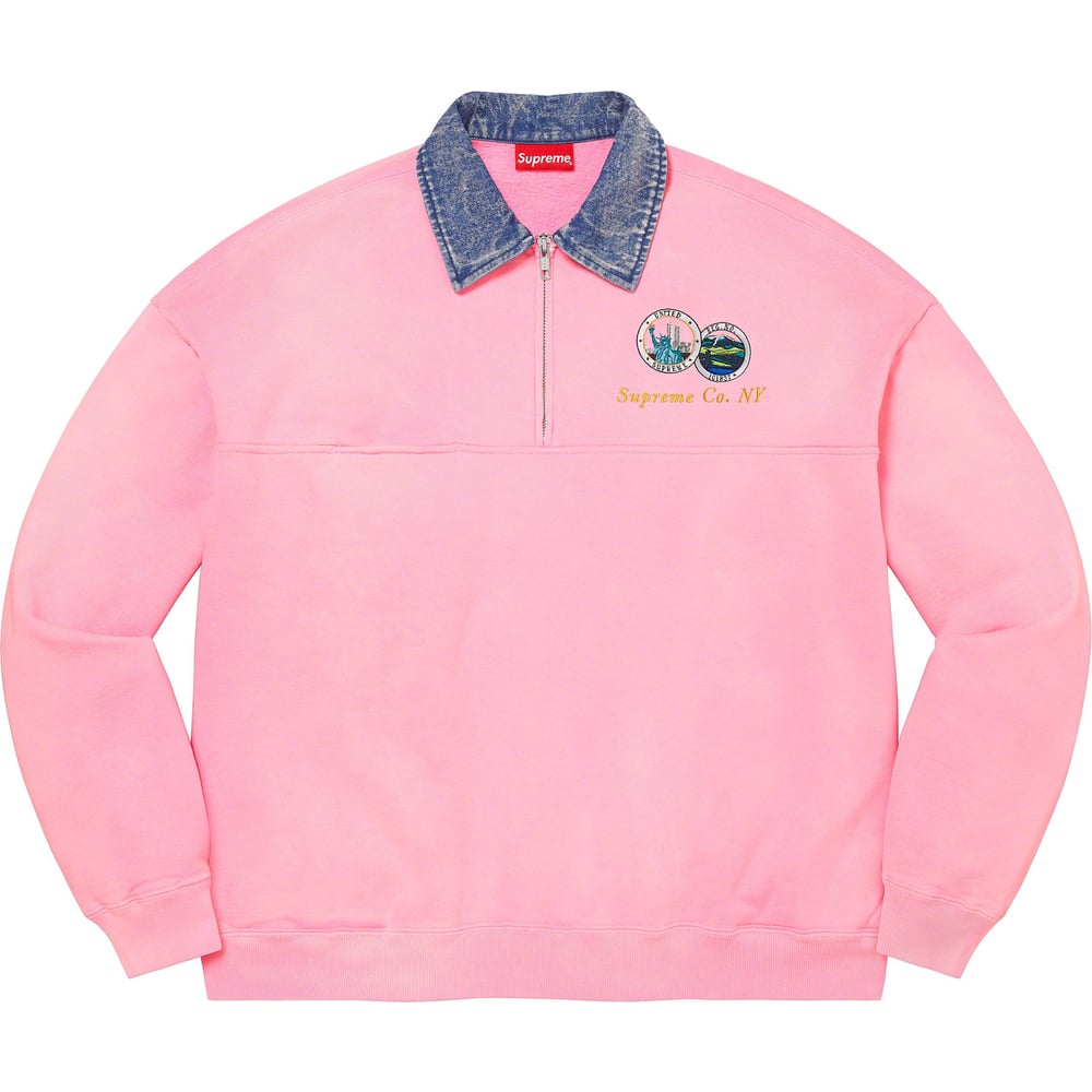 Details on Denim Collar Half Zip Sweatshirt  from spring summer
                                                    2023 (Price is $148)