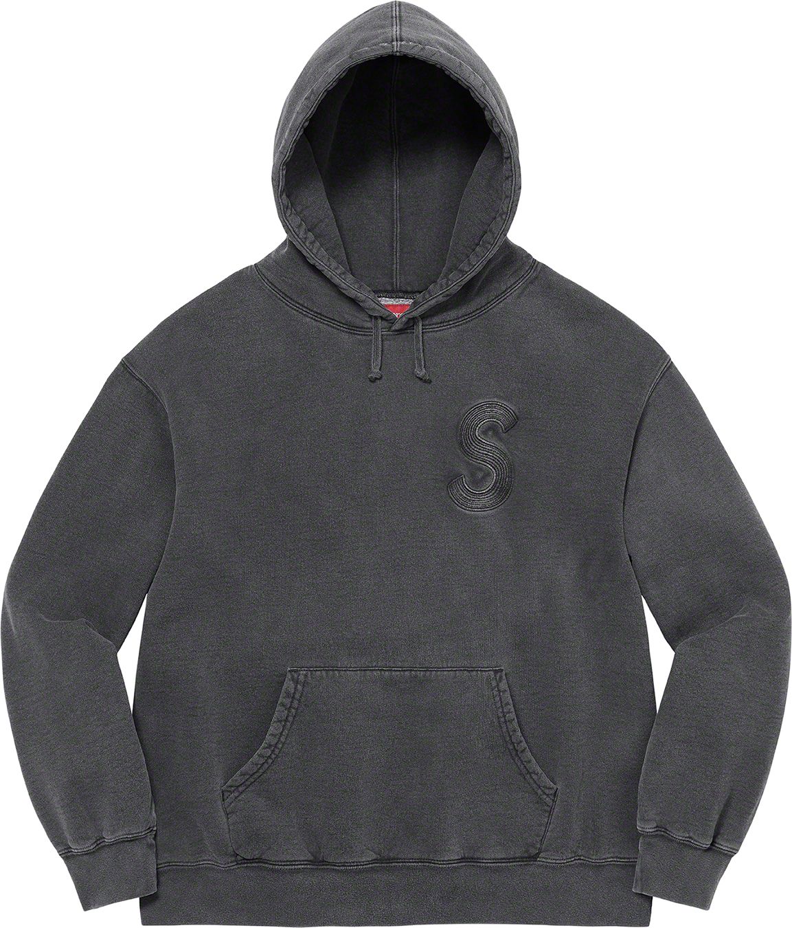 supreme overdyed hooded sweatshirt black-