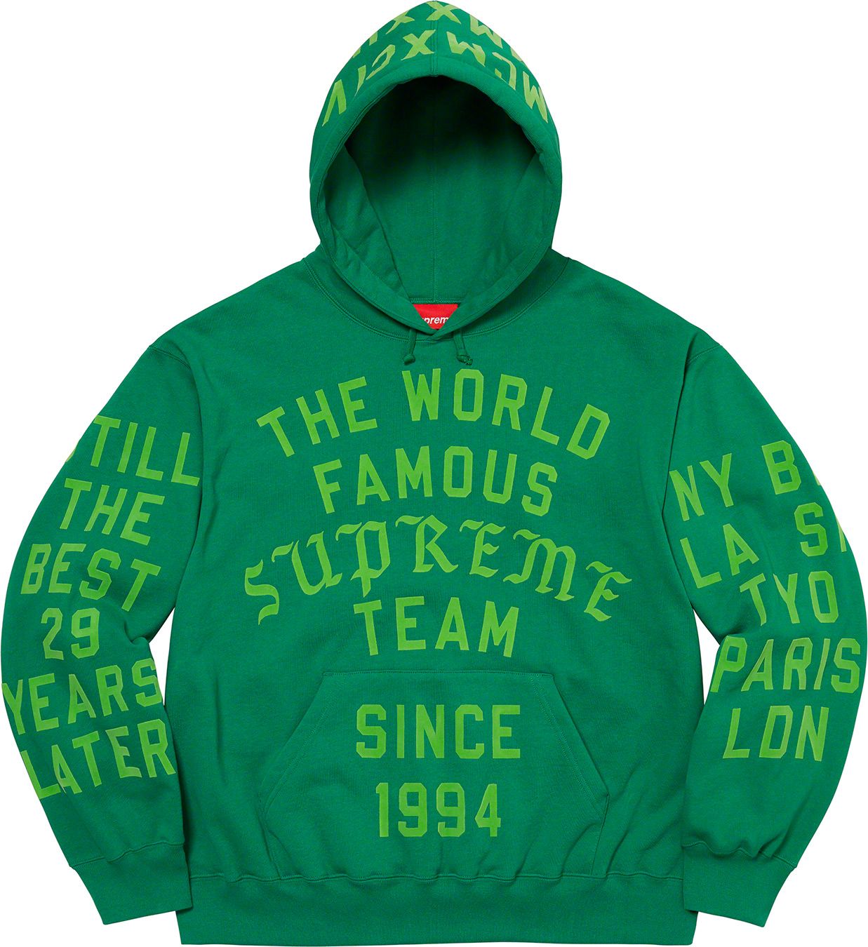 Team Flocked Hooded Sweatshirt - spring summer 2023 - Supreme