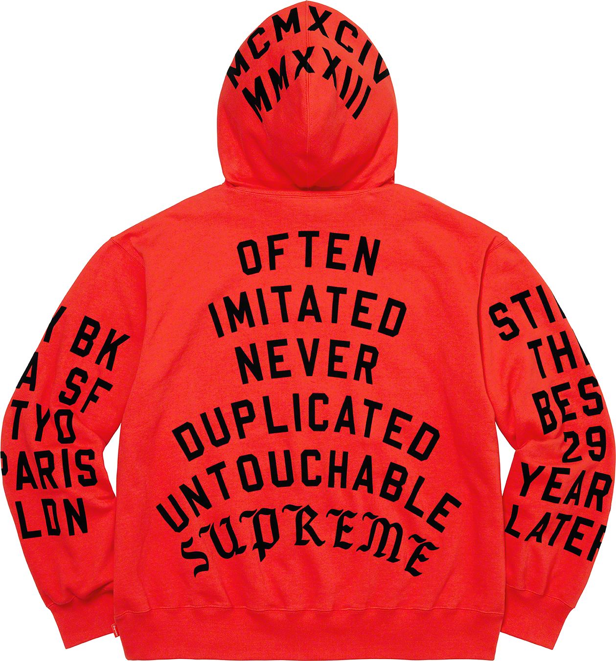 Team Flocked Hooded Sweatshirt - spring summer 2023 - Supreme