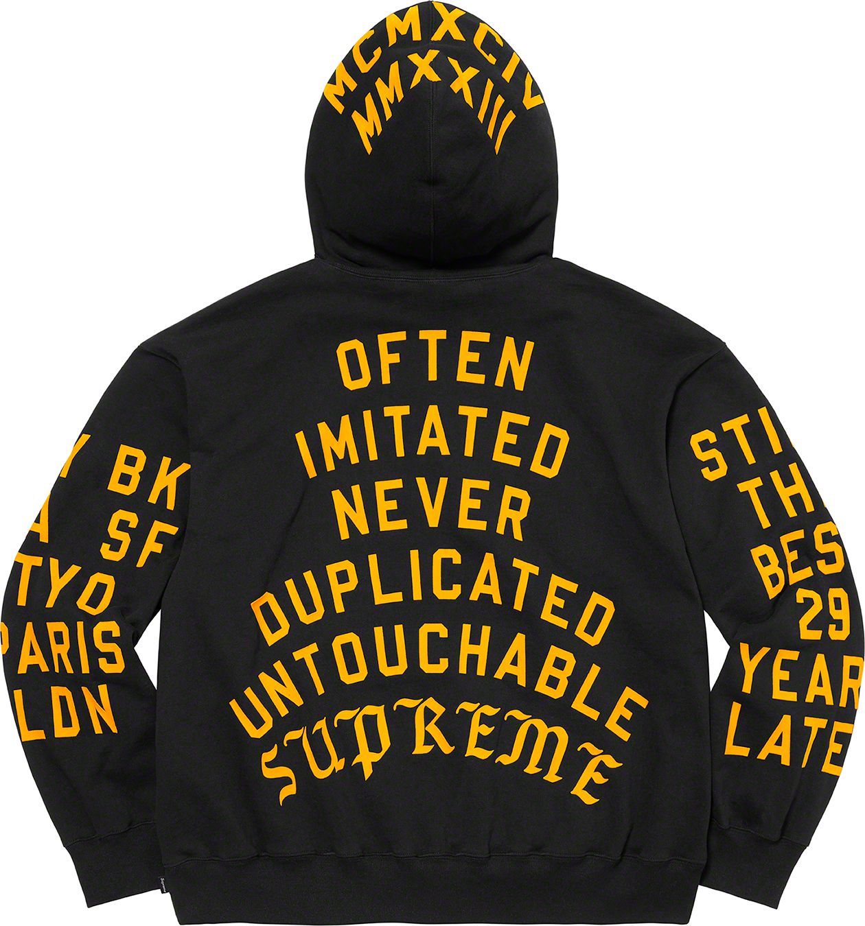 Team Flocked Hooded Sweatshirt - spring summer 2023 - Supreme