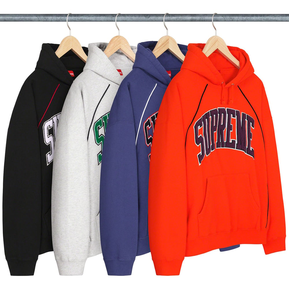 Supreme Boxy Piping Arc Hooded Sweatshirt released during spring summer 23 season