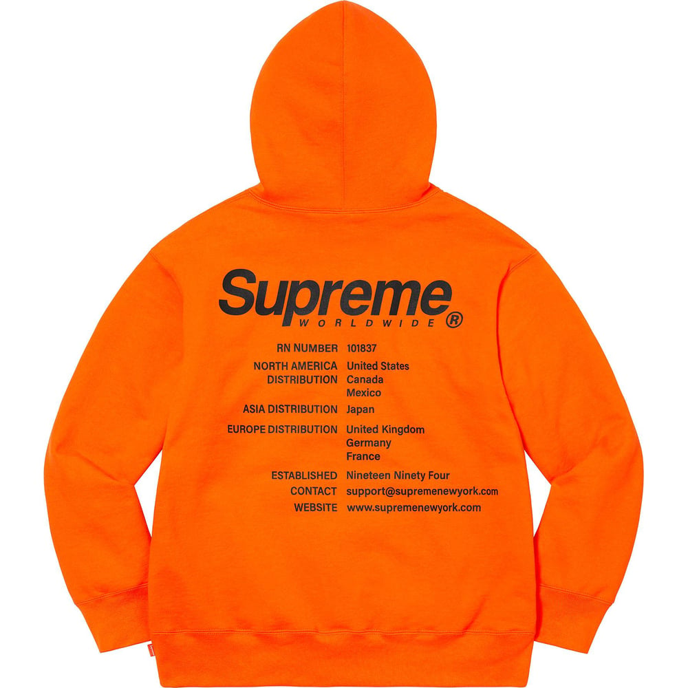 シュプリーム SUPREME Worldwide Hoodedパーカー S-