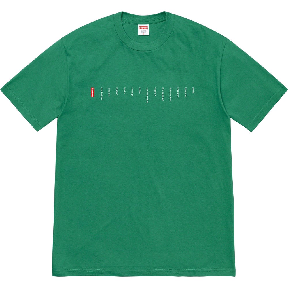 Supreme Location Tee released during spring summer 23 season
