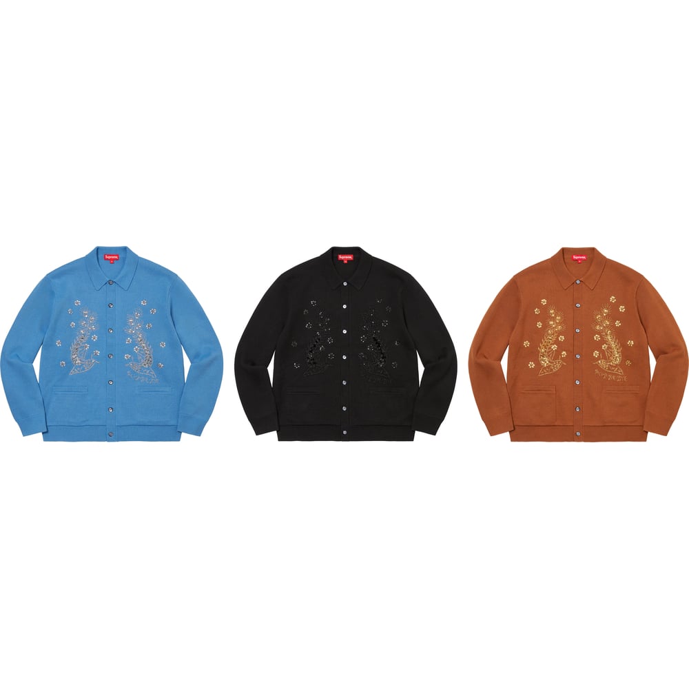 Supreme Beaded Appliqué Cardigan releasing on Week 3 for spring summer 2023