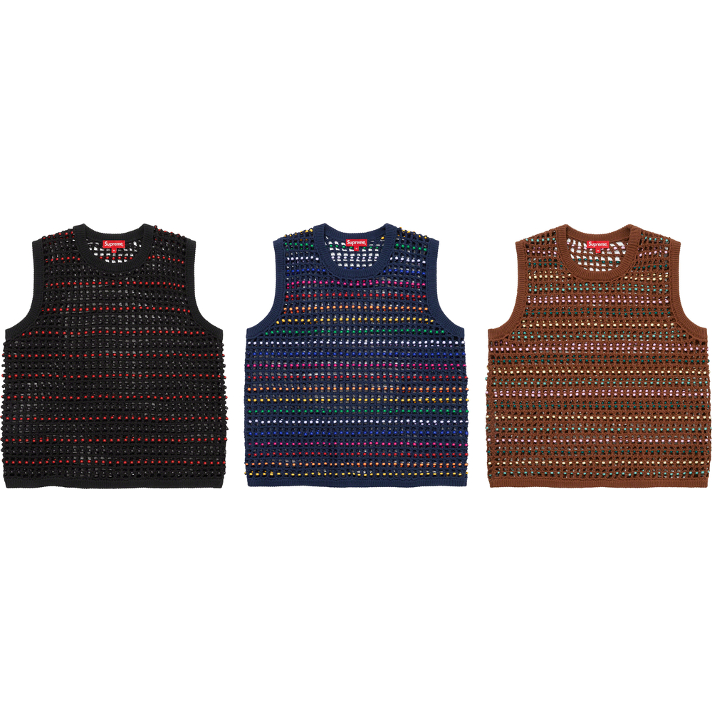 Supreme Beaded Sweater Vest released during spring summer 23 season