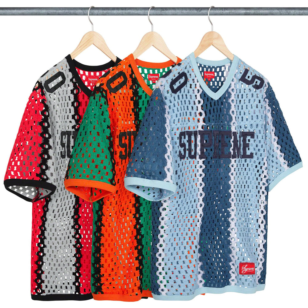 Details on Crochet Football Jersey from spring summer
                                            2023 (Price is $148)