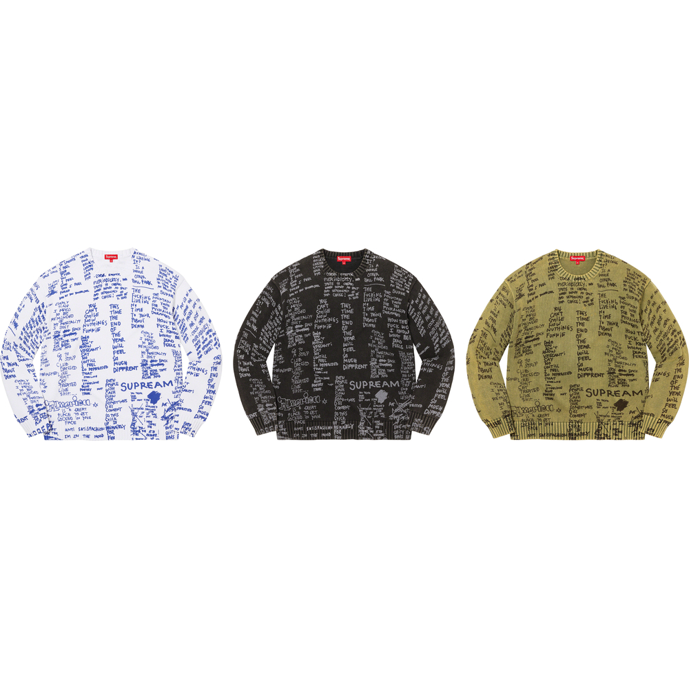 Supreme Gonz Poems Sweater releasing on Week 12 for spring summer 2023