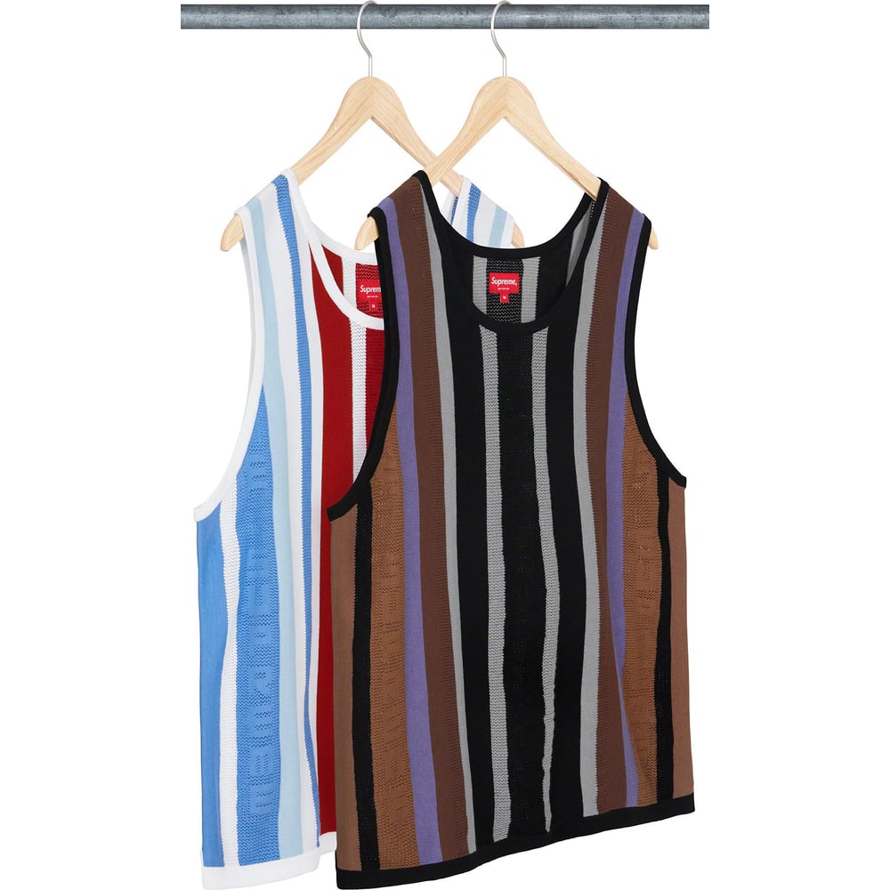 Supreme Knit Stripe Tank Top released during spring summer 23 season