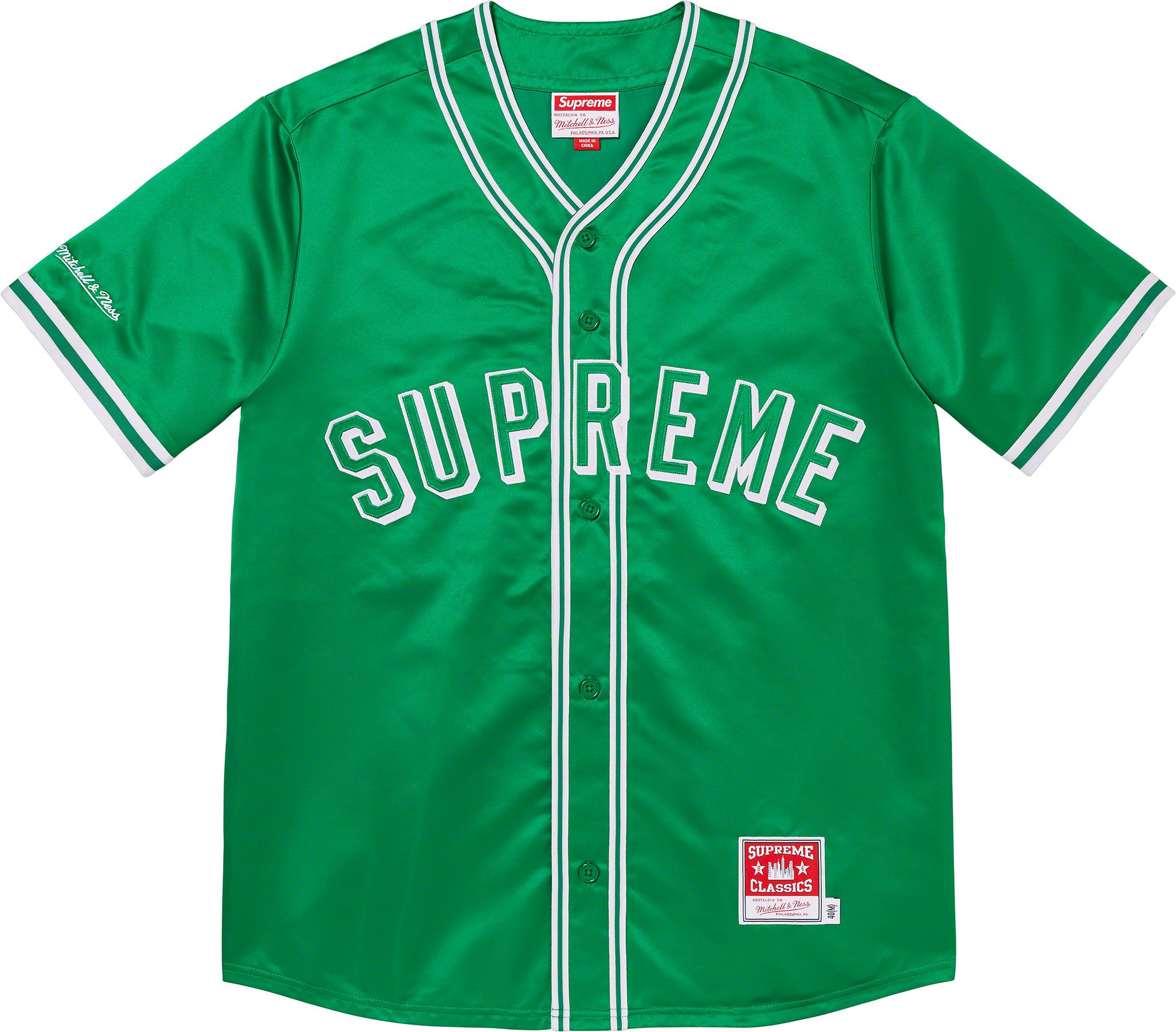 Supreme 2017SS Satin baseball jersey medium size Purple