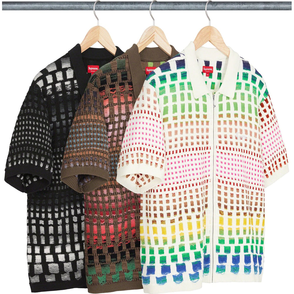 Supreme Gradient Grid Zip Up Polo releasing on Week 12 for spring summer 2023