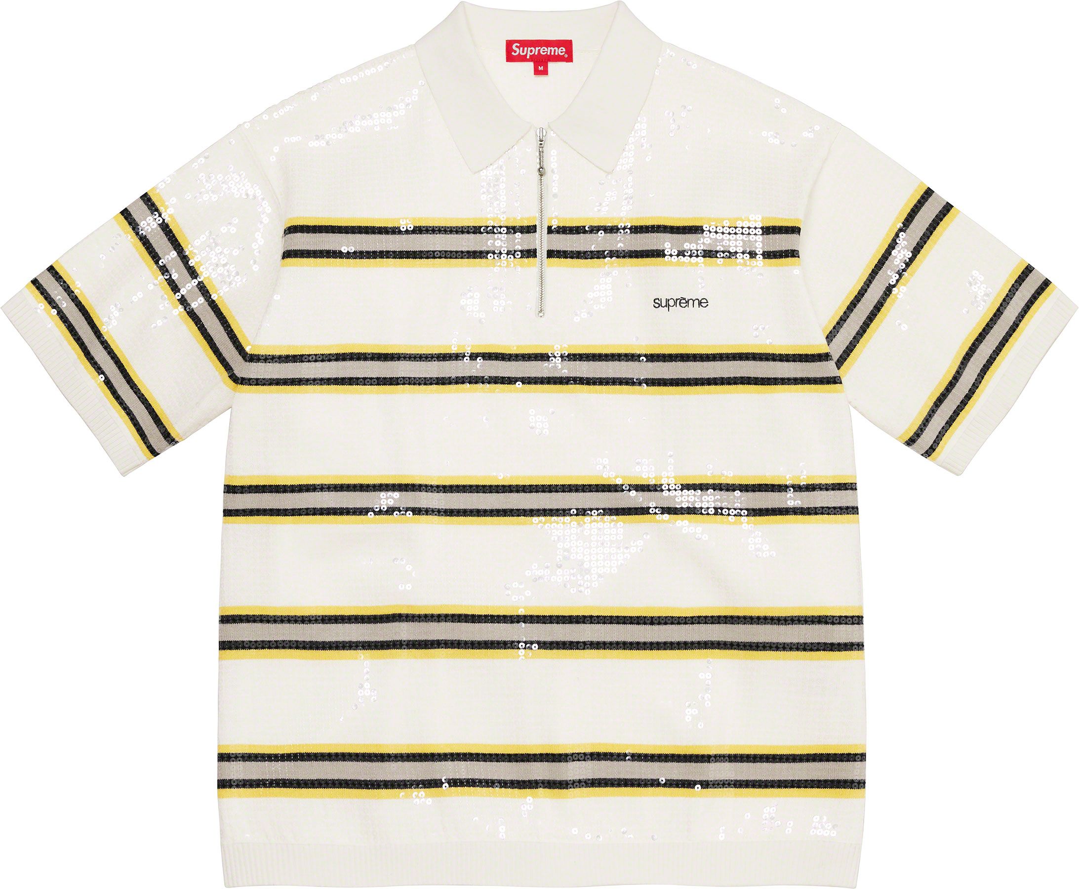 Sequin Stripe Zip Polo - spring summer 2023 - Supreme