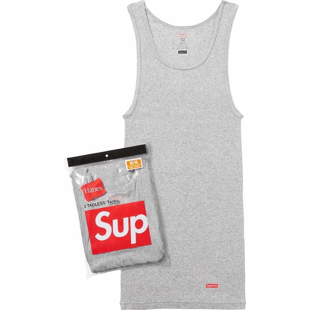 Details on Supreme Hanes Tagless Tank Tops (3 Pack)  from spring summer
                                                    2024 (Price is $28)