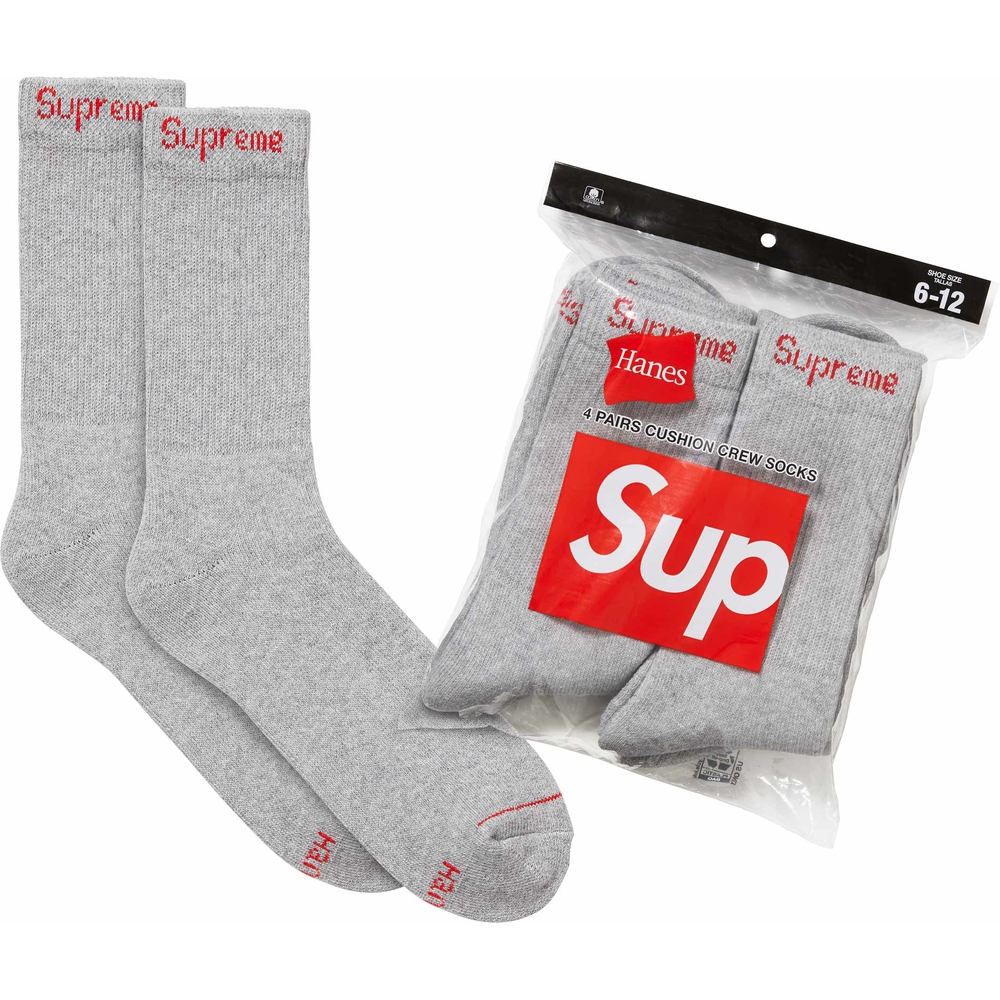 Details on Supreme Hanes Crew Socks (4 Pack)  from spring summer
                                                    2024 (Price is $24)