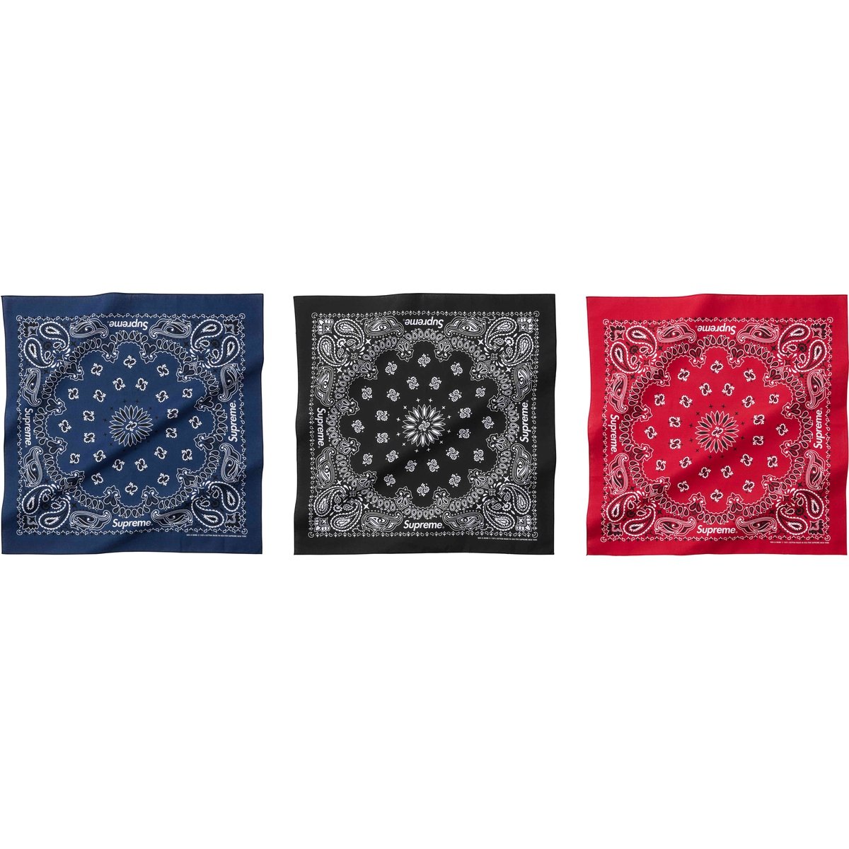 Supreme Supreme Hav-A-Hank Bandanas (Pack of 3) releasing on Week 1 for spring summer 2024