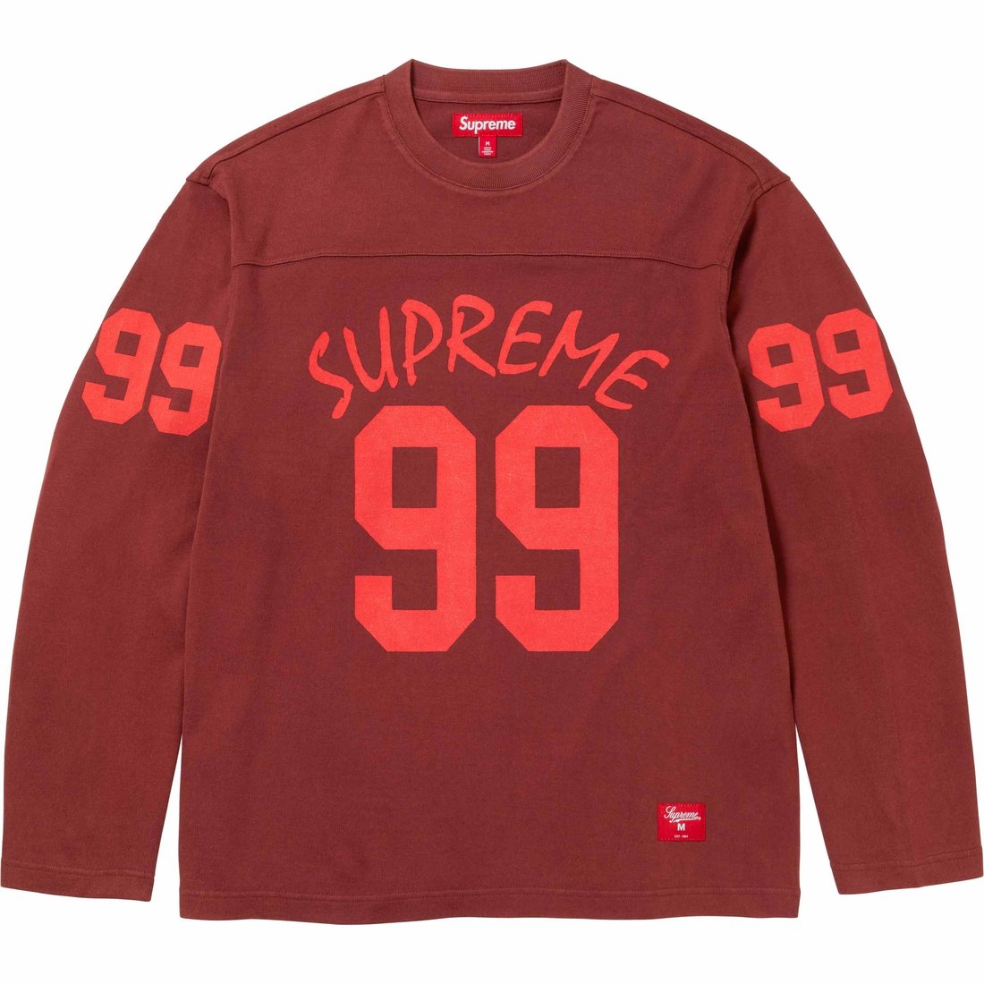 Supreme 99 L S Football Top (SS24) - Maroon - $110