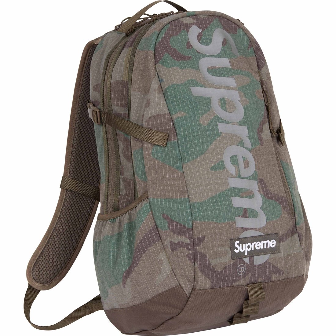 Details on Backpack Woodland Camo from spring summer
                                                    2024 (Price is $158)