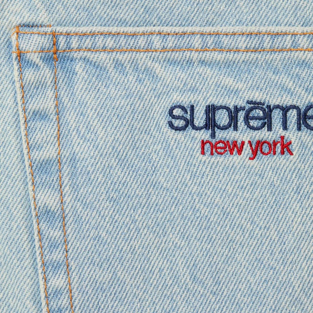 Supreme Baggy Denim Short (SS24) - Washed Indigo - $138