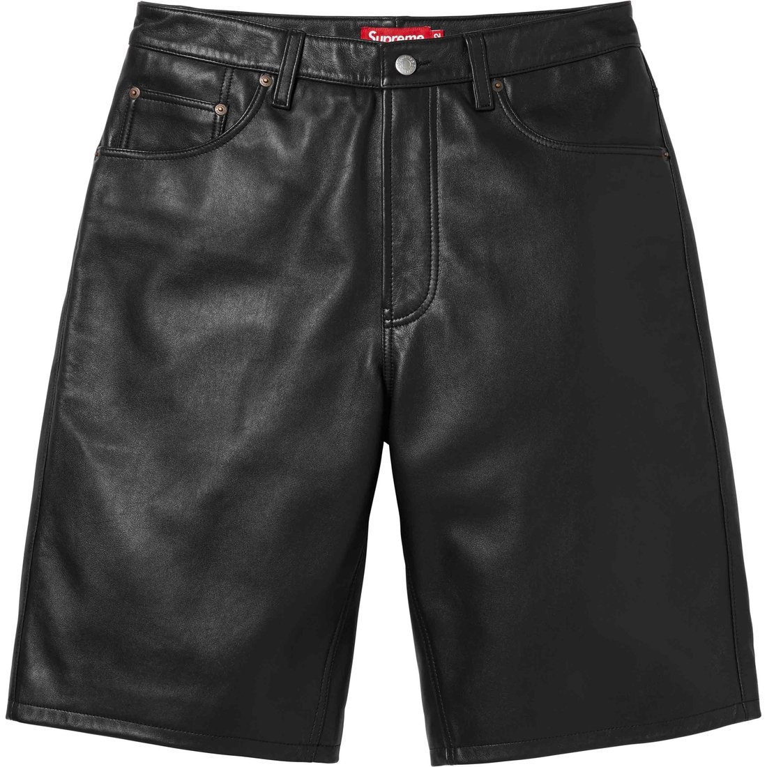Details on Baggy Leather Short Black from spring summer
                                                    2024 (Price is $298)