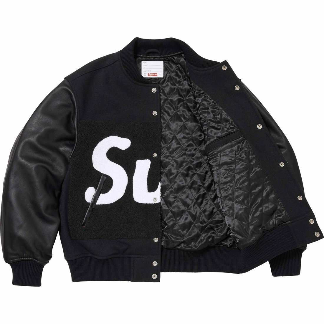 Details on Big Logo Chenille Varsity Jacket Black from spring summer
                                                    2024 (Price is $598)