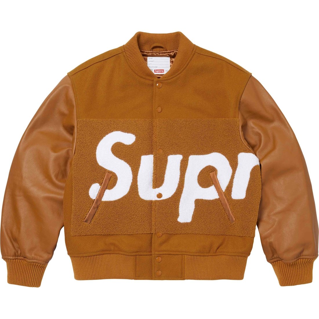 Details on Big Logo Chenille Varsity Jacket Mustard from spring summer
                                                    2024 (Price is $598)