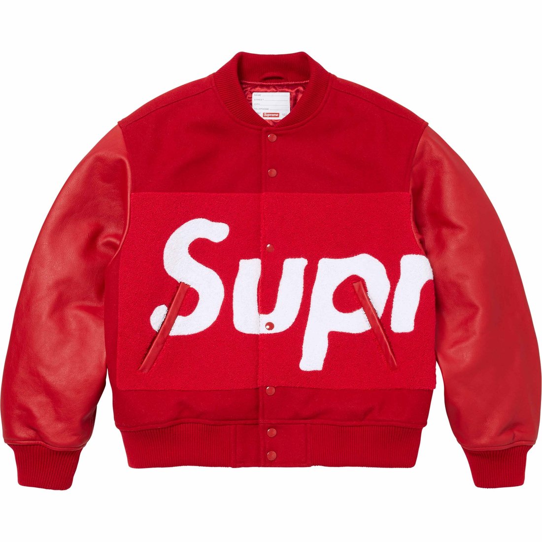 Details on Big Logo Chenille Varsity Jacket Red from spring summer
                                                    2024 (Price is $598)