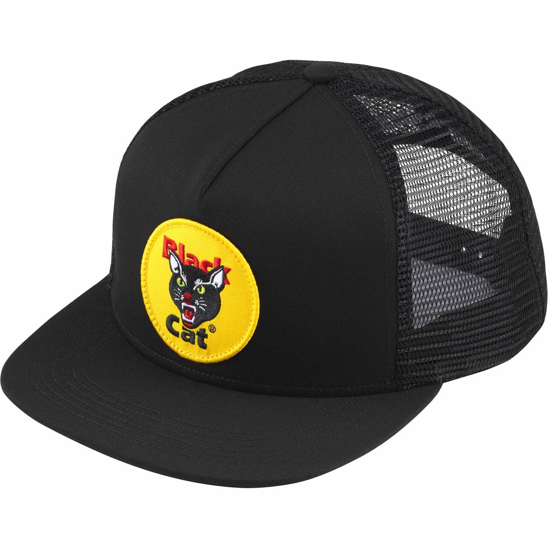 Details on Black Cat Mesh Back 5-Panel Black from spring summer
                                                    2024 (Price is $48)