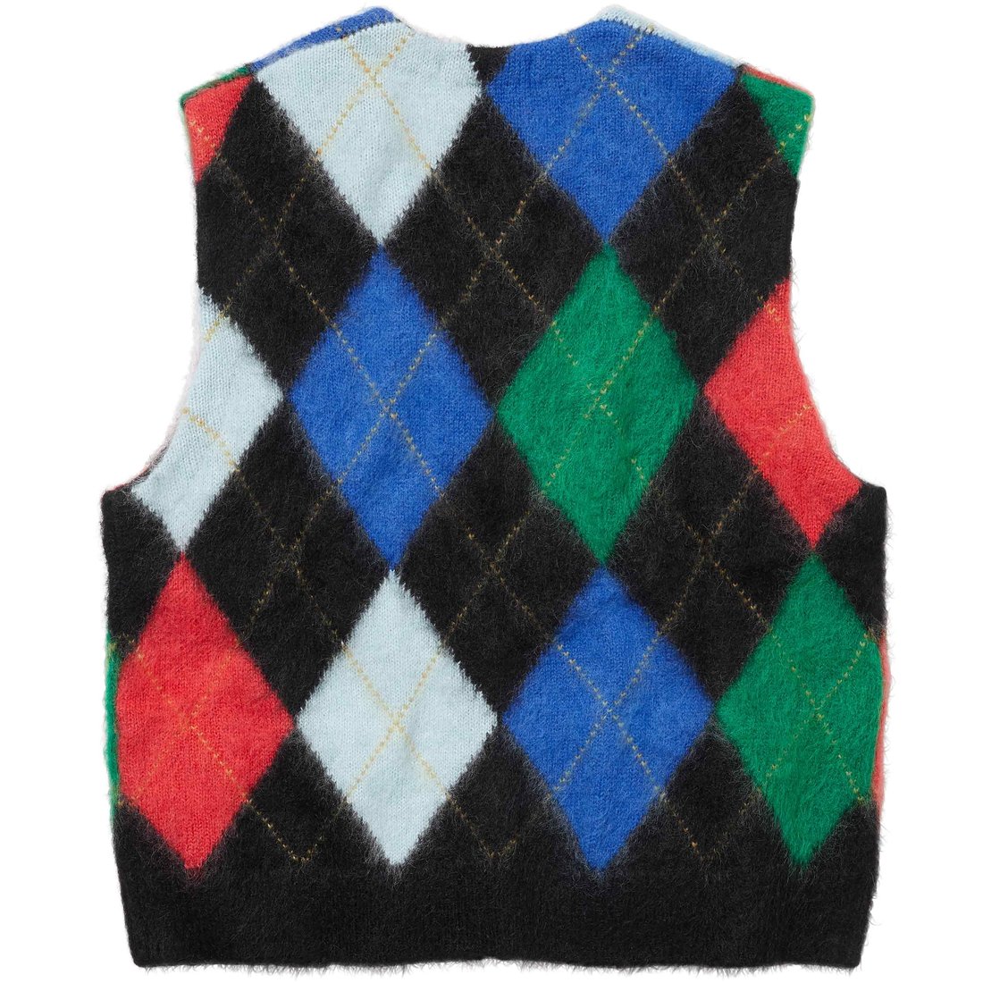 Details on Brushed Argyle Zip Up Vest Black from spring summer
                                                    2024 (Price is $178)