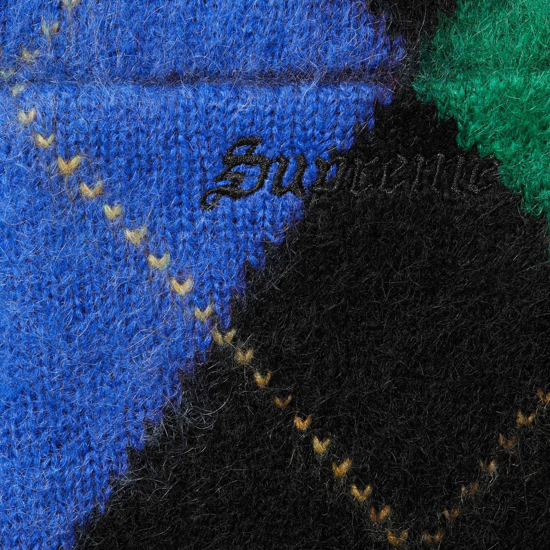 Details on Brushed Argyle Zip Up Vest Black from spring summer
                                                    2024 (Price is $178)