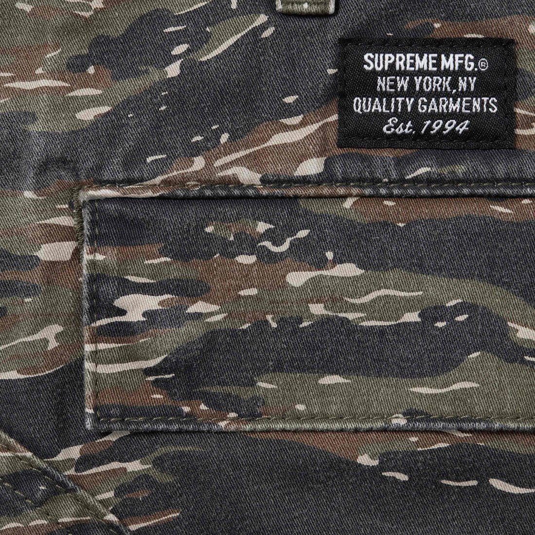 Details on Cargo Pant Olive Tiger Camo from spring summer
                                                    2024 (Price is $168)