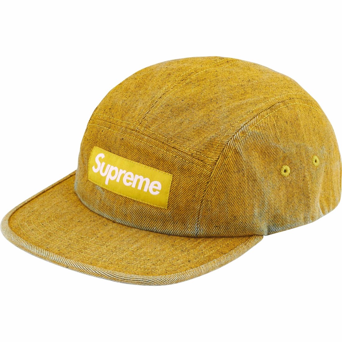 Supreme Coated Denim Camp Cap (SS24) - Yellow - $54