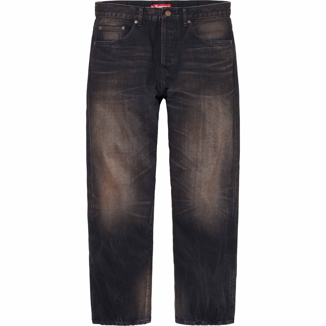 Details on Distressed Loose Fit Selvedge Jean Washed Black from spring summer
                                                    2024 (Price is $298)