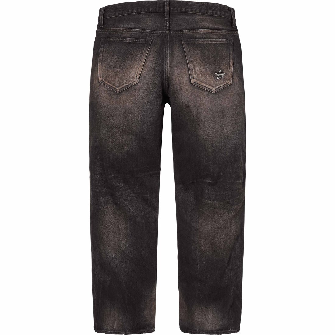 Supreme Distressed Loose Fit Selvedge Jean (SS24) - Washed Black - $298