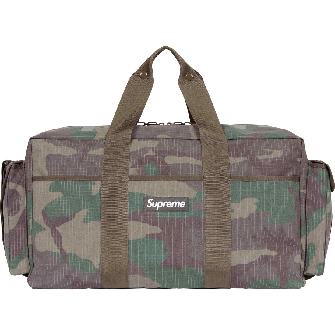 Details on Duffle Bag Woodland Camo from spring summer
                                                    2024 (Price is $178)