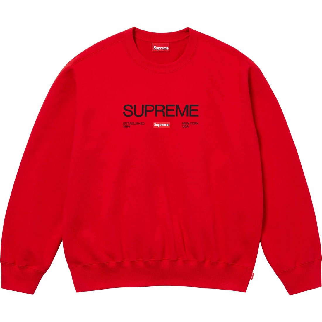 Details on Established Crewneck Red from spring summer
                                                    2024 (Price is $148)