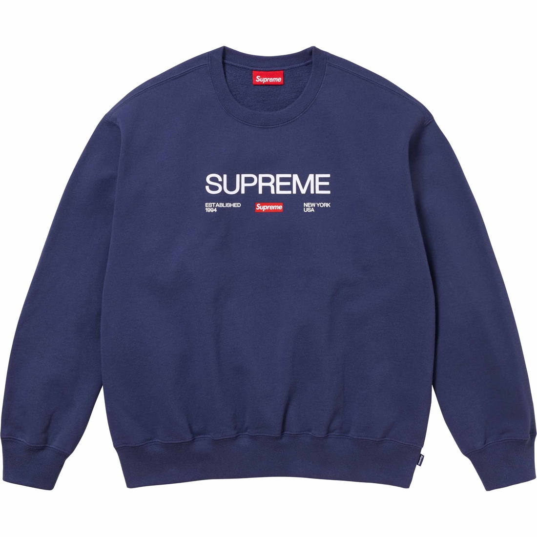 Details on Established Crewneck Washed Navy from spring summer
                                                    2024 (Price is $148)