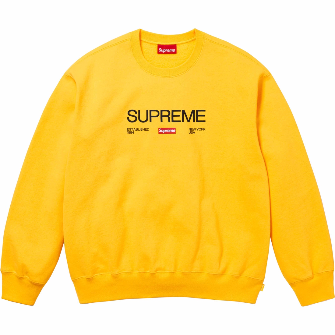 Details on Established Crewneck Yellow from spring summer
                                                    2024 (Price is $148)