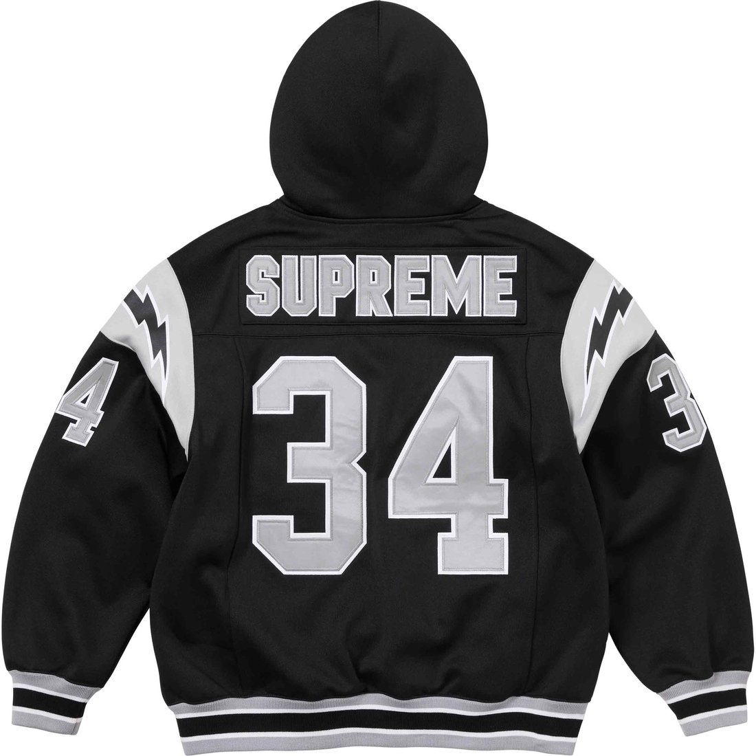 Details on Football Zip Up Hooded Sweatshirt Black from spring summer
                                                    2024 (Price is $178)