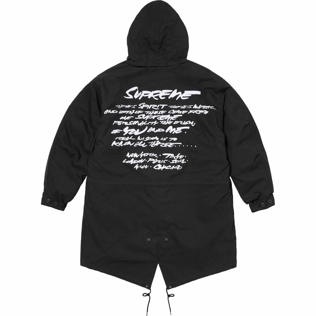 Details on Futura Fishtail Parka Black from spring summer
                                                    2024 (Price is $498)