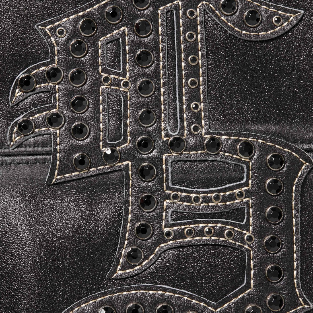 Details on Gem Studded Leather Jacket Black from spring summer
                                                    2024 (Price is $998)